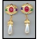 Multicoloured Pearl Drop Earrings